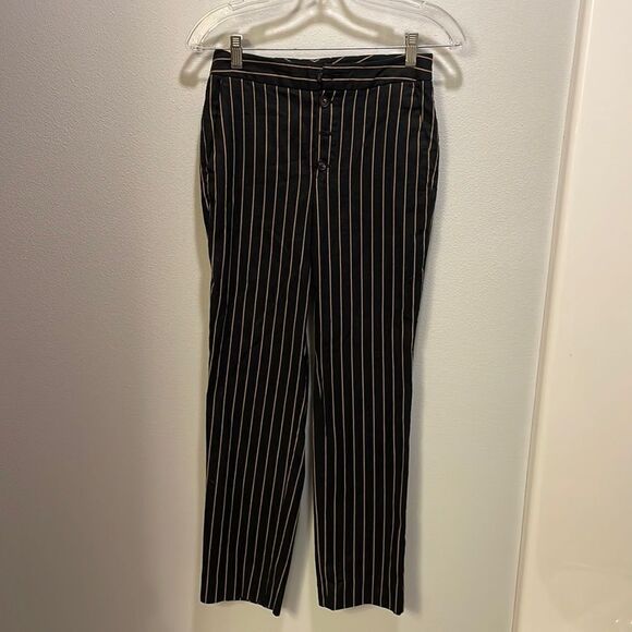 Massimo Dutti woman’s black with gold stripes trouser’s - Picture 1 of 16
